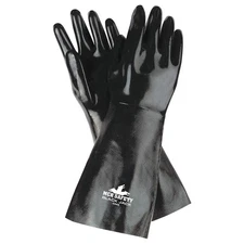 MCR SAFETY 6948 Chemical Gloves,L,18"L,Blk,PR 48GG60