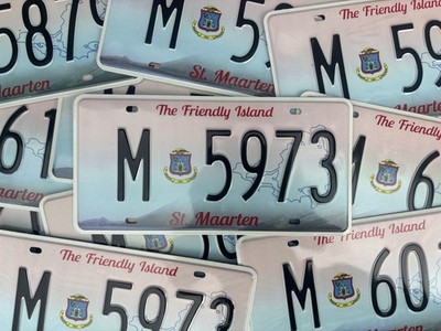 St. Maarten PKW Nummernschild original Karibik Nummernschild 1x zufällig
