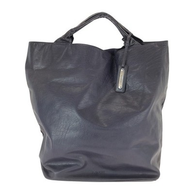 JIL SANDER Tote Bag Handbag Unisex Navy SilverHardware leather