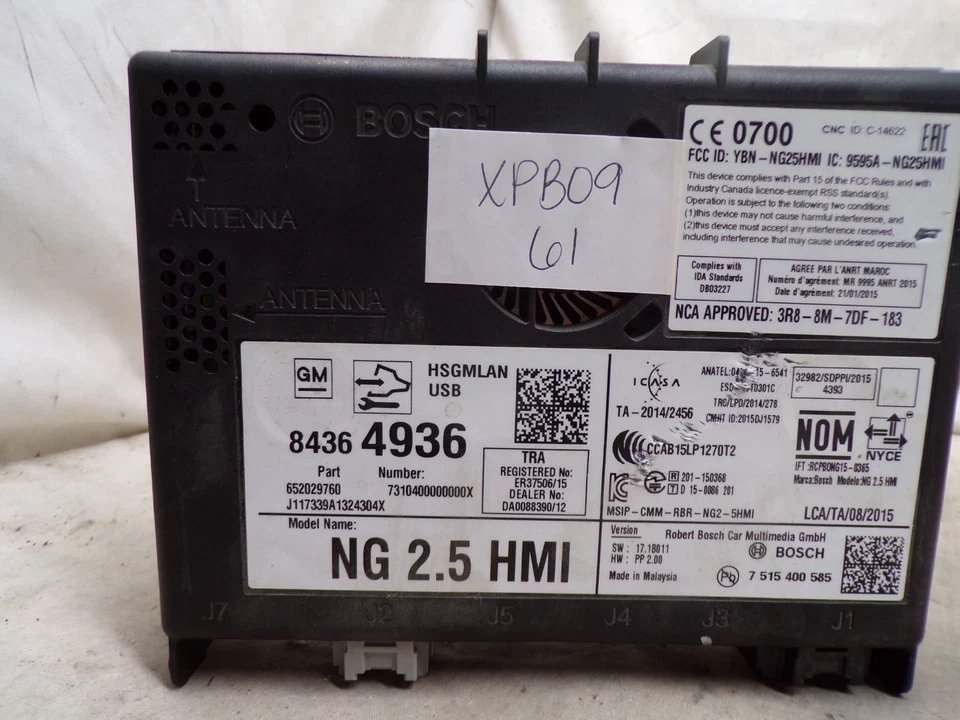 Cadillac Chevy Buick Human Machine Interface HMI BCM Module 84364936 XPB09 - Image 3 of 4