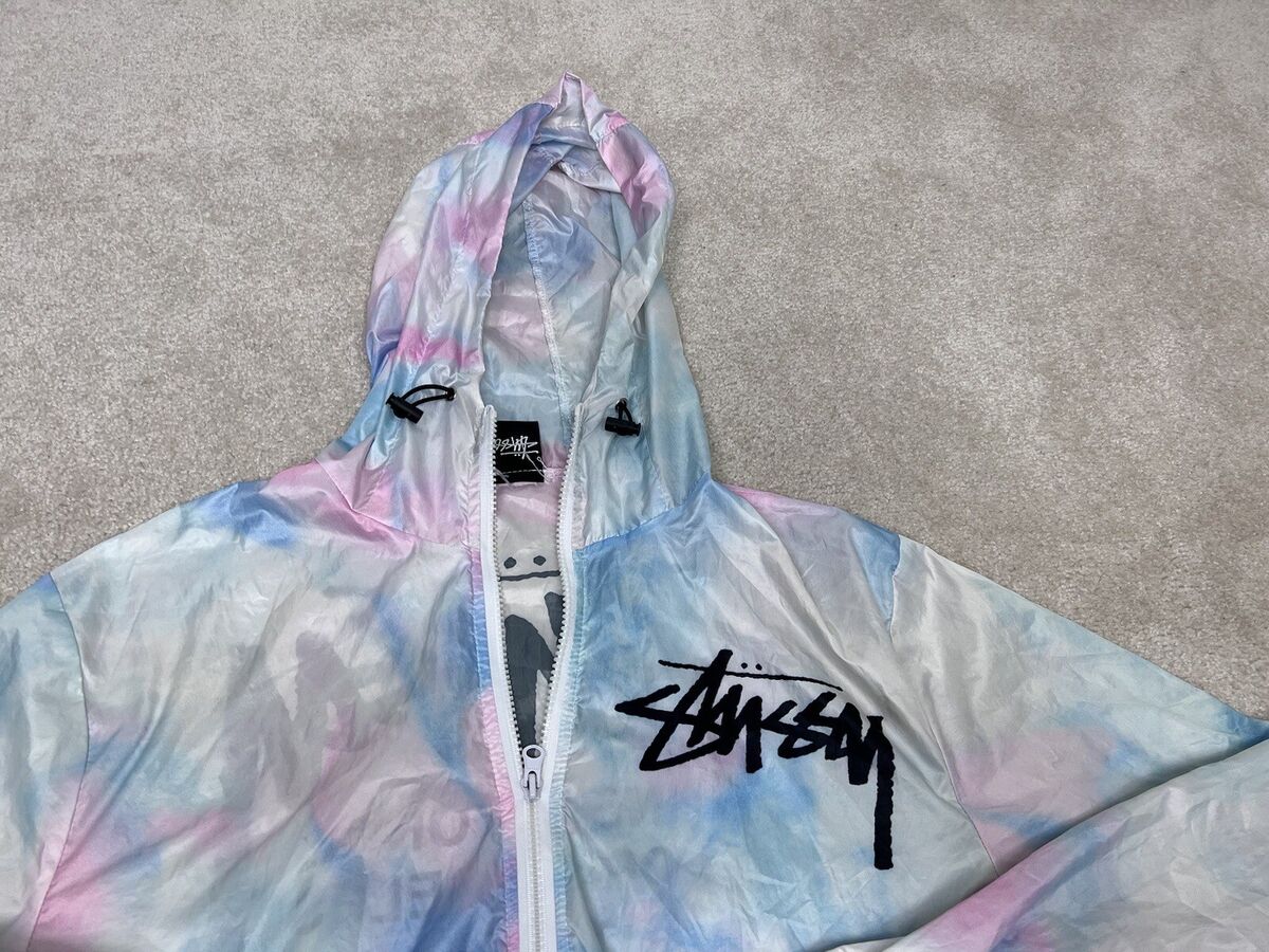 Stussy Jacket Womens Medium Tye Dye Windbreaker Hooded NYC Stussy Jacket Womens Medium Tye Dye Windbreaker Hooded NYC