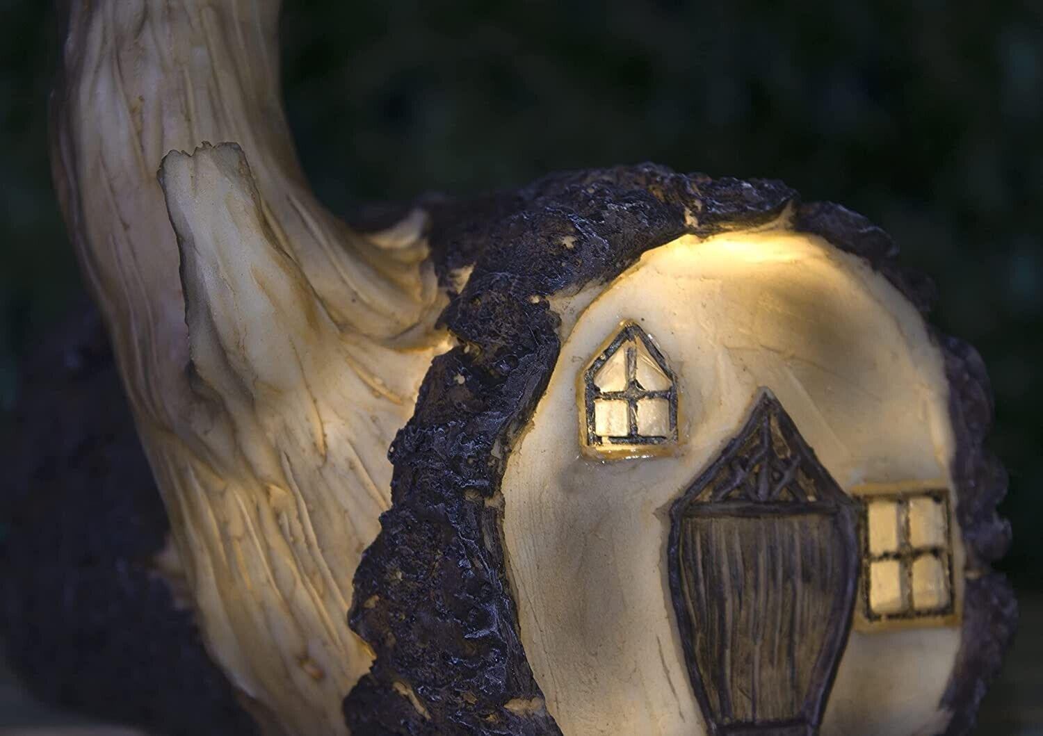 Solar Fairy House Garden Ornament Wooden Log Effect Light Up LED Home ...