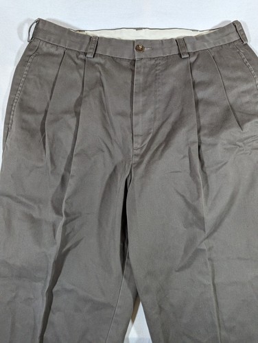 Brooks Brothers Pants Men's 35 X 30 Elliot Advantage Chino Cuffed Pleated Cotton - Picture 2 of 9