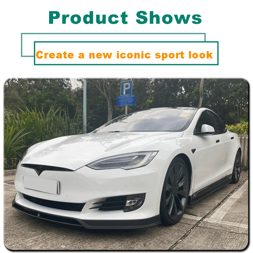Fit For Tesla Model S 2016-2020 Real Carbon Fiber Front Bumper Lip Chin Spoiler - Picture 3 of 13