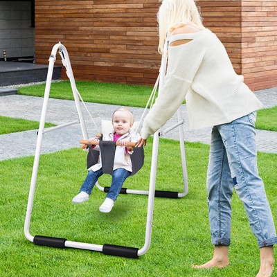 Foldable Baby Swing Frame, Heavy Duty Metal A-Frame Swing Sets For