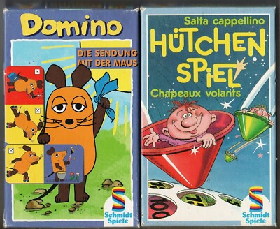 Vintage GERMAN Small Schmidt Games 03036  Domino & Hutchen Spiel  03019