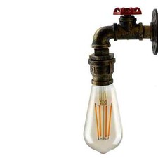 Vintage Steampunk Wall Light Industrial Retro Metal Water Pipe E27 Sconce Lamp