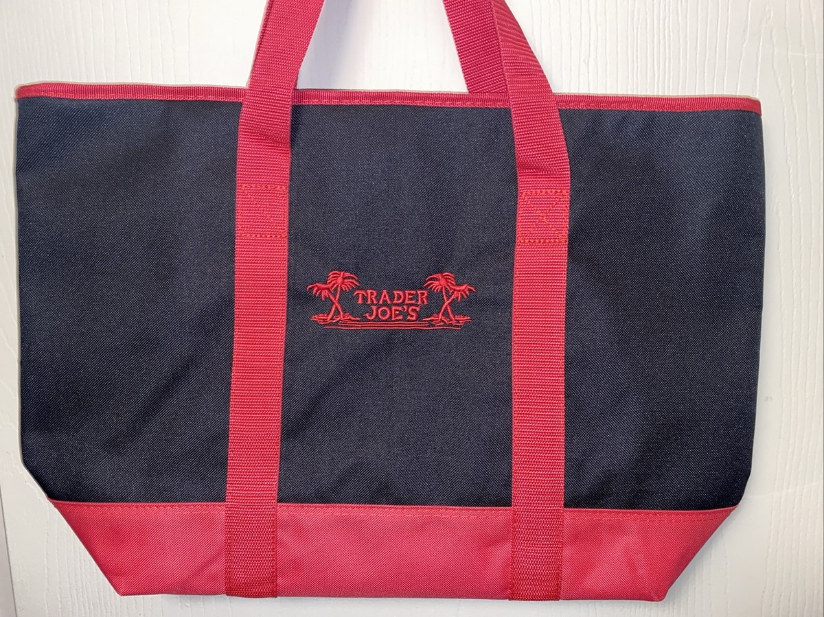 New Trader Joe's Black Red Insulated Large Cooler Tote Reusable