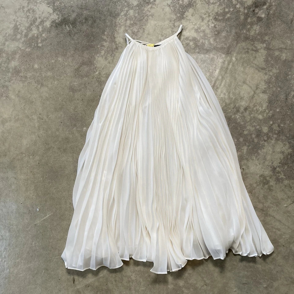 Blusa Elizabeth and James Mujer XS Blanca Plisada Halter Noche Top Foto 4 de 4