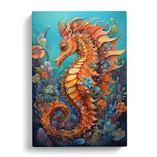 Seahorse Expressionism Canvas Wall Art Print Framed Picture Decor Living Room
