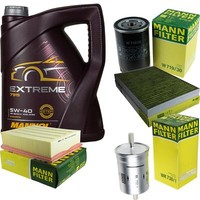 MANN-FILTER Inspektionspaket Mannol 5L Extreme 5W-40 FüR Audi A4 2.0 1.6