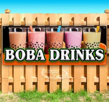 BOBA DRINKS Advertising Vinyl Banner Flag Sign Many Sizes CARNIVAL FAIR FOOD
