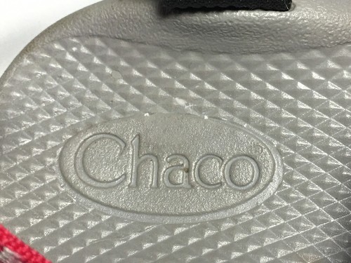 Womens CHACO Red Pink Gray Double Strap Toe Loop Sport Sandals Size 5 Pool - Picture 2 of 12