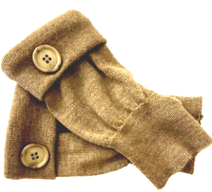 FINGERLESS GLOVES CAMEL BROWN 100% MERINO WOOL M - L MEDIUM - LARGE ARM WARMERS