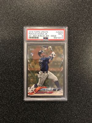 RONALD ACUNA JR. 2018 Topps Update AT BAT GOLD RC SN# 1935/2018 #US250 PSA 9