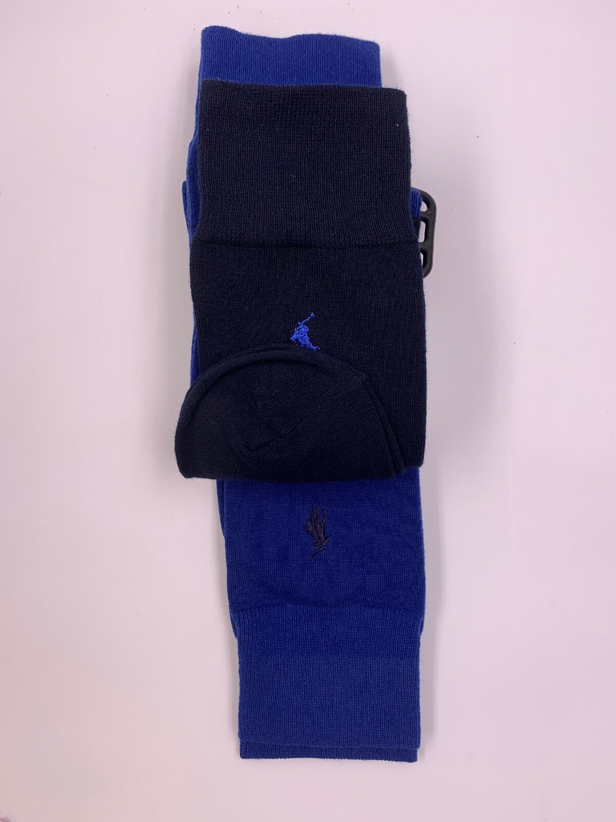 PONY 3 Pair POLO Ralph Lauren Men's Dress Socks Size 10 13 Blue Black Pattern NWT