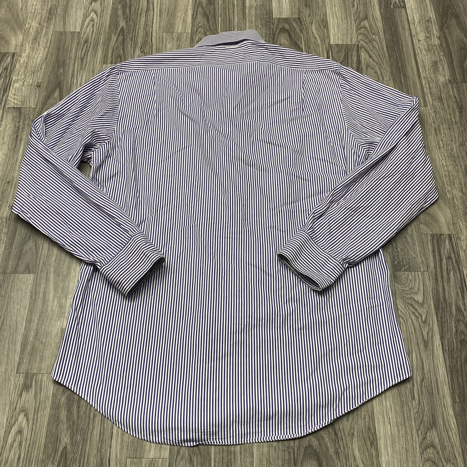 POLO by RALPH LAUREN Button Down Blue/Pink Striped Dress Shirt Mens 16