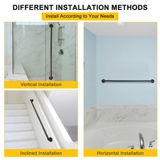 4 FT Pipe Stair Handrail Staircase Handrail Iron for Wall Mount Outdoor Indoor
