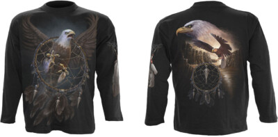 Spiral  Eagle Spirit Männer T-Shirt schwarz L Gothic Style,TOP! Langarm