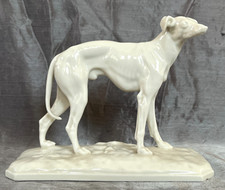 NYMPHENBURG PORCELAIN ITALIAN GREYHOUND WHIPPET DOG FIGURINE by P.J. MENE #128