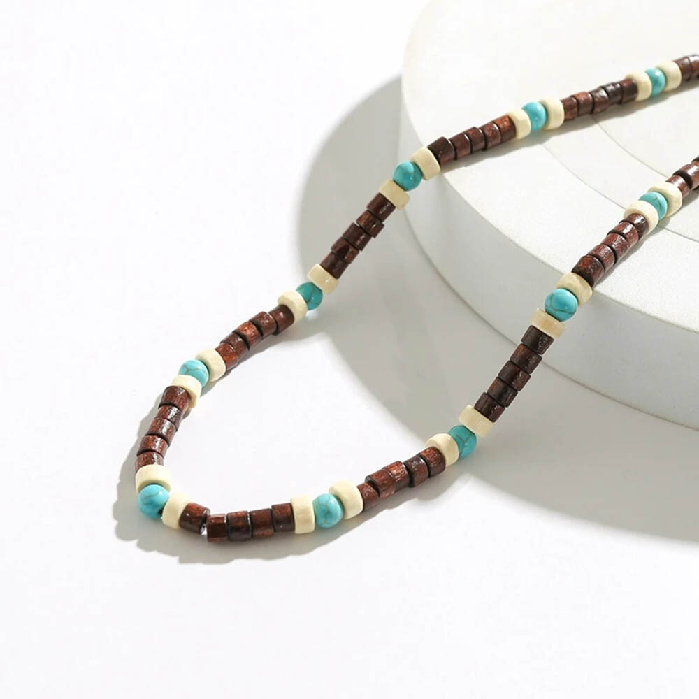 Boho Stijl Dangle Ketting-Een Metalen Veer, turquo