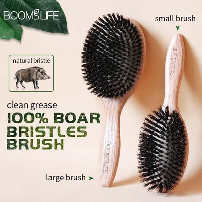 Boar Bristle Hair Brush Combs Wood Detangle Straightener Comb Barber Accessories