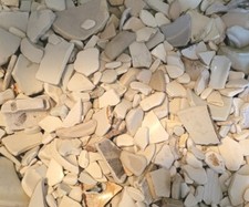 WHITE AND CREAM GENUINE SEA POTTERY SURF TUMBLED  2 lb MOSAIC ART SUPPLIES