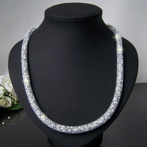 Collier Kette Armband Strass Netzschlauch Magnetverschluß Edelstahl Damen VS16 - Bild 23 von 96