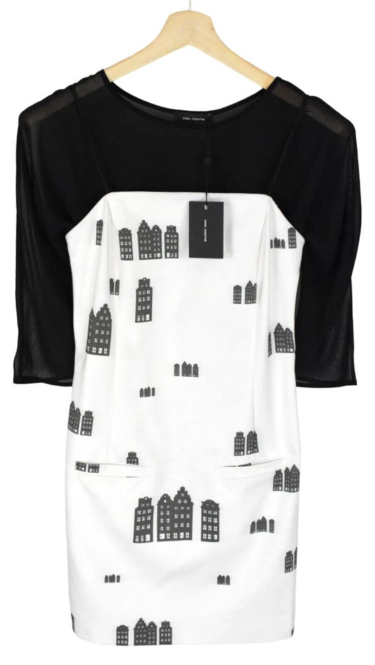 Cop Copine Lumiere Kleid Damen (Eu) 36 Mini City Muster Taschen Durchsichtig Top - Bild 1 von 4