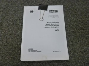 Wacker Neuson Model G70 Mobile Diesel Generator Parts Catalog Manual