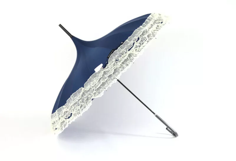 Umbrella Parasol Candy Color Princess Lace Pagoda Umbrella Long Handle Hook Gift - Image 2 of 4