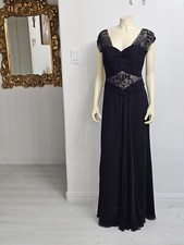 VICTORIA ROYAL long evening dress black size S 100 silk