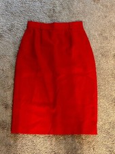 Vintage JH Collectibles Red Wool Pencil Skirt Maximalist Secretary Size 8
