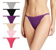 Women Cotton Thongs Lot underwear G String Multicolor Petite Panties XS Pack 6