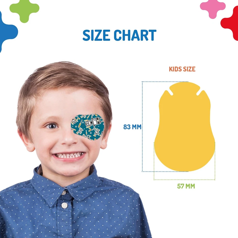 Parches para ojos para niños con adhesivo de silicona ultra sensible, 40 hipoalergénicos P Foto 3 de 4