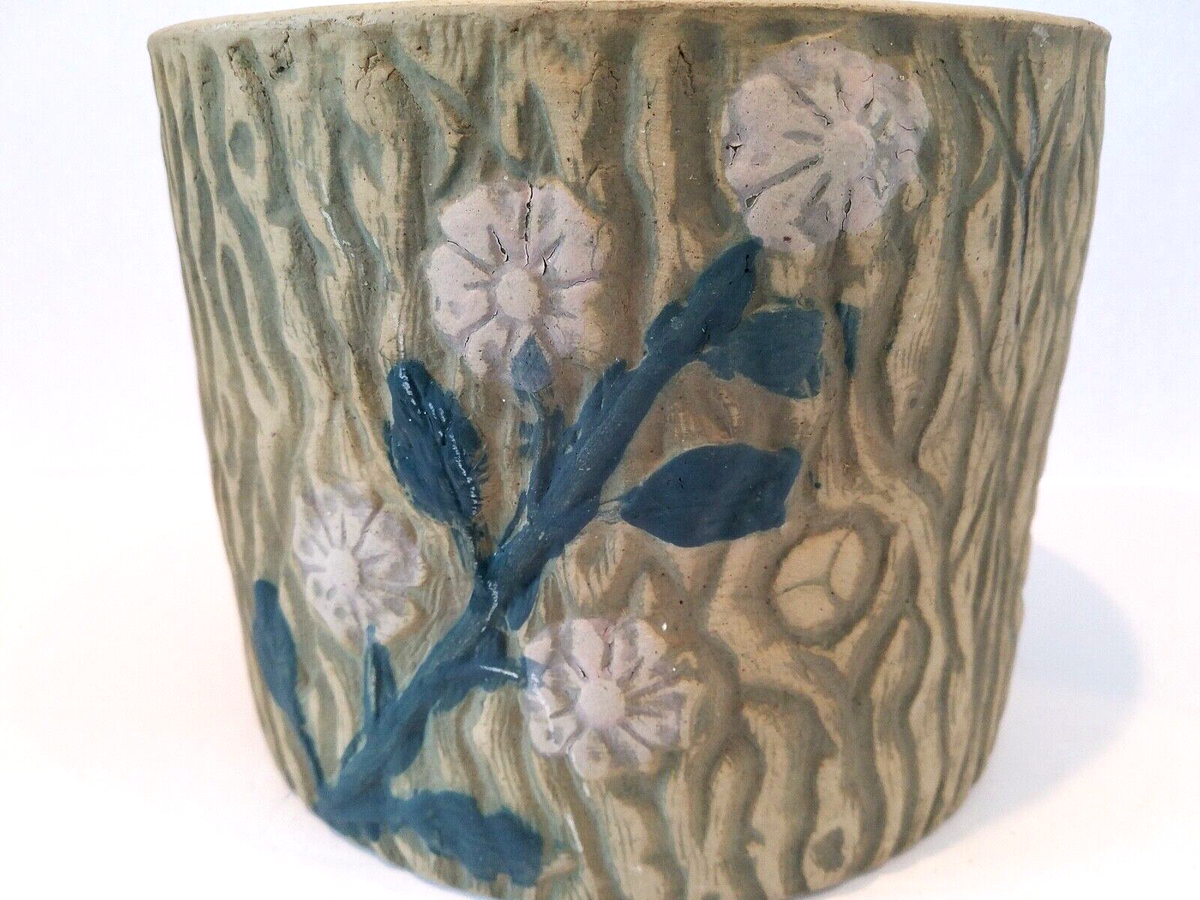 Original Red Wing Union Brush Ware Pottery Tree Trunk Jardiniere