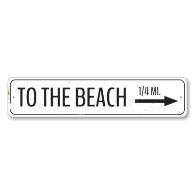 Personalized To The Beach Directional Arrow Mileage Destination - Aluminum