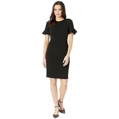 black short sleeve sheath dress 60s Short-Sleeve Sheath Dress in Black Silk