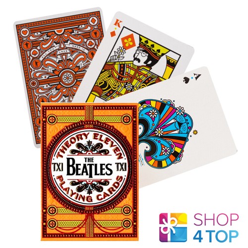 Jeu De Cartes à Jouer THE BEATLES Par THEORY 11 - Qualité Magic, Couleur Orange, Neuf USA