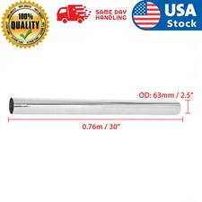2.5 63mm 30long T304 Stainless Steel Straight Exhaust Pipe Tube Piping Tubing