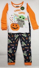 Star Wars Girls' Baby Yoda Glow In The Dark Halloween Pajama Set Size 4/ New