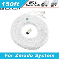 PREMIUM 150Ft HIGH QUALITY THICK BNC EXTENSION CABLES FOR Zmodo SYSTEMS WHITE