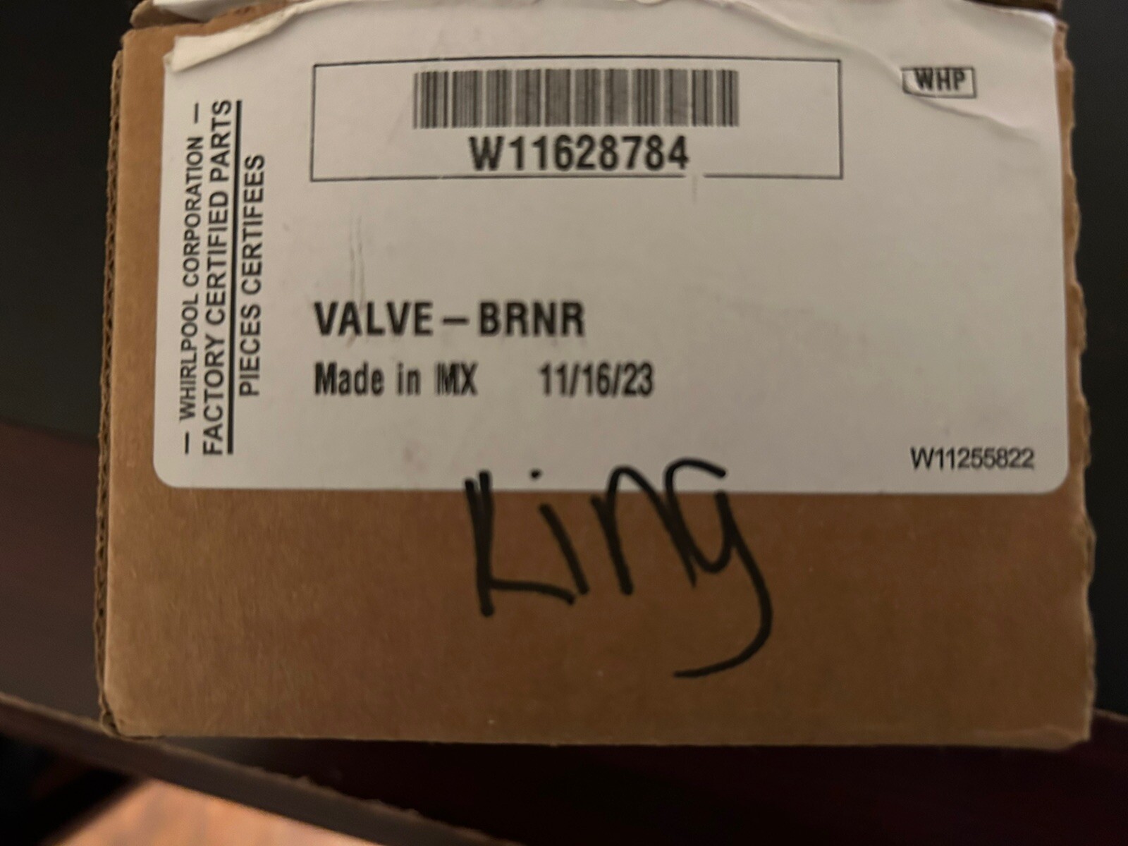 Whirlpool OEM Gas Range Burner Valve W12628784 New