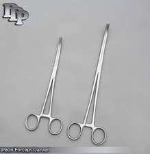 New 2pc Set 9"  10" Curved Hemostat Forceps Locking Clamps Stainless Steel