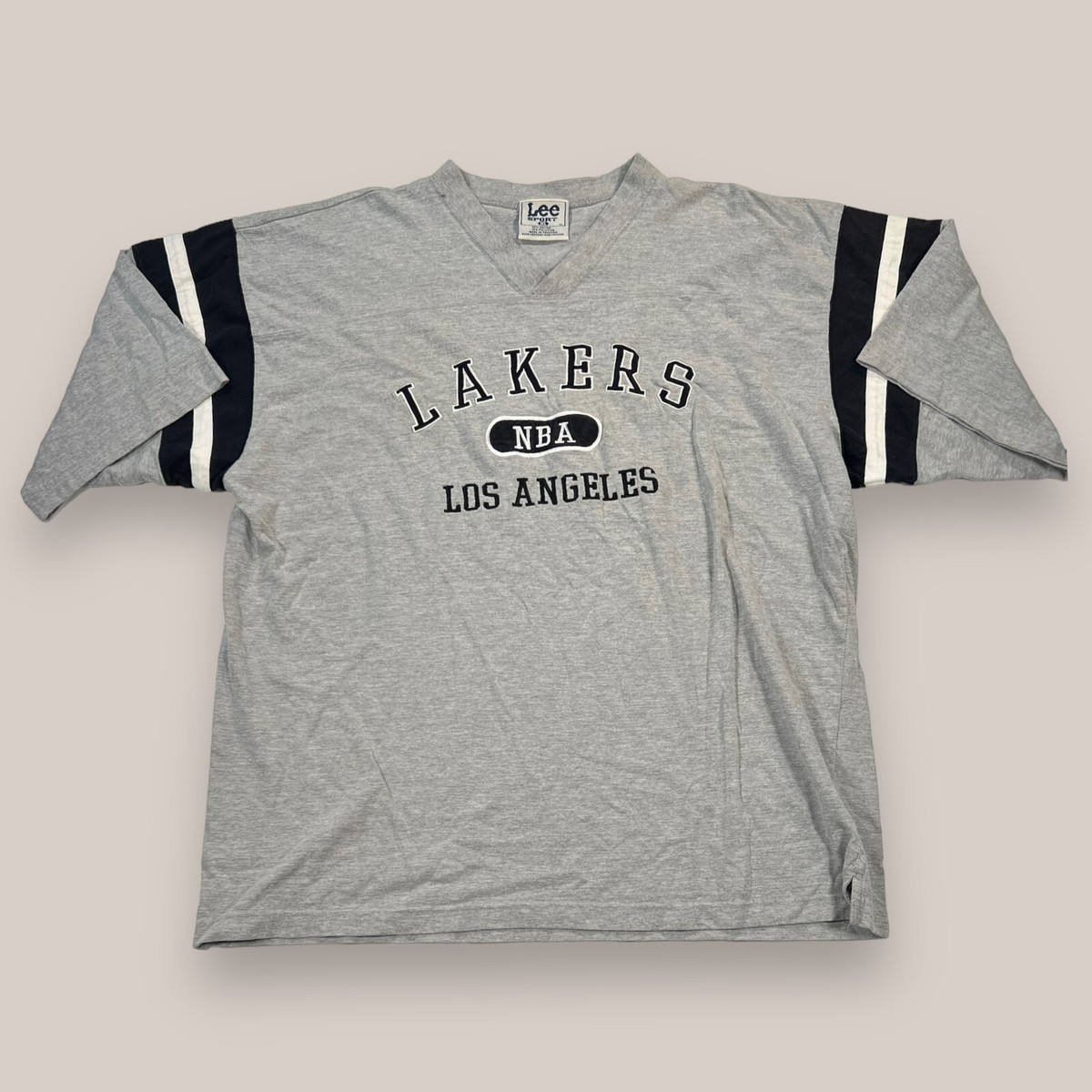 Lee Sport NBA Los Angeles Lakers Tシャツ Los Angeles Lakers Lee Sports Gray/Black T-Shirt Embroidered Logo