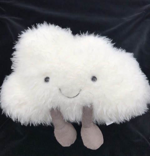 NEW Authentic Jellycat Amuseable Cloud White Fluffy Shelf Sitter Plush Hard Eyes