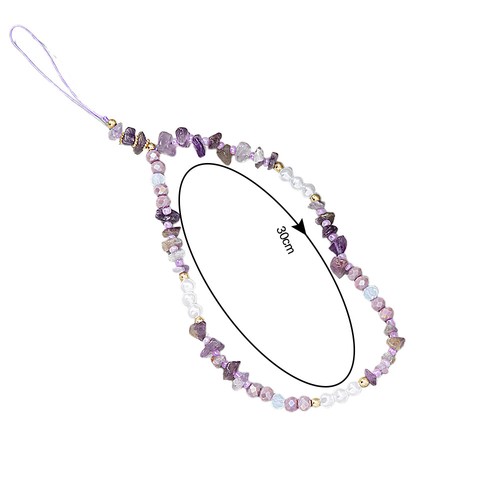 Fashion Anti-lost Lanyard Stone Pearl Beads Mobile Chain Women Girls Phone Strap - Picture 6 of 7
