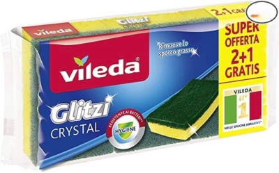 Vileda Gltizi heavy dirt sponge with crystal power DOES NOT SCRATCH - FREE SHIP
