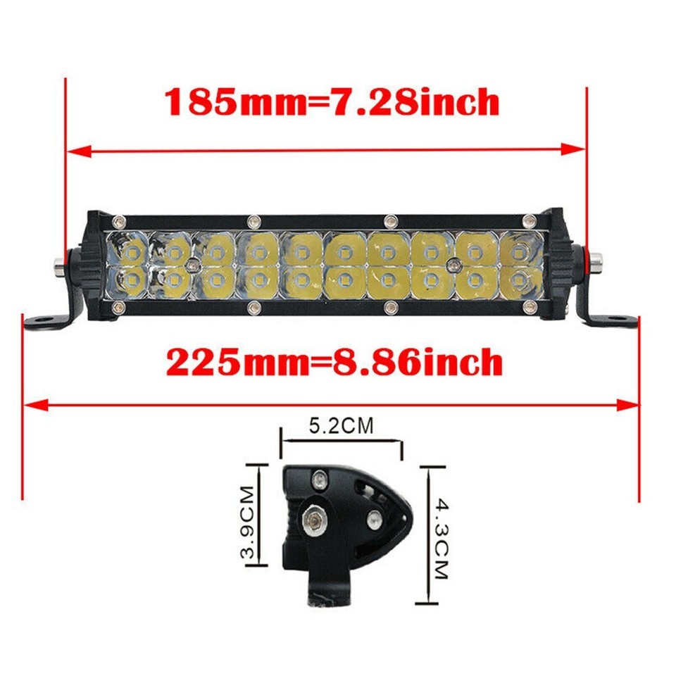 7Inch Car 4WD Truck LED Work Fog Light Bar OffRoad Driving Lamp 60W