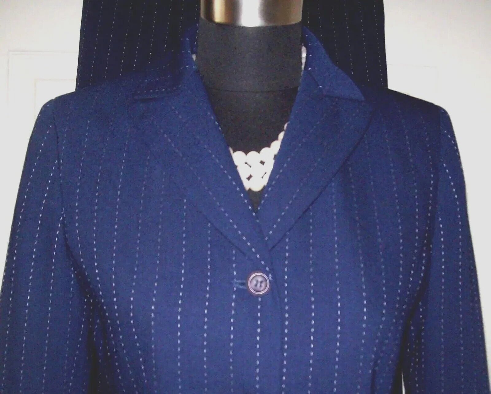 Women's Kasper Suit Pants & Jacket Sz 2 Navy Blue… - image 3